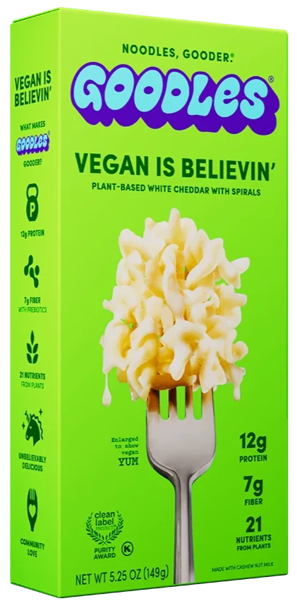 Goodles Vegan is Believin  Plant-Based White Cheddar & Spirals 5.25oz Supply