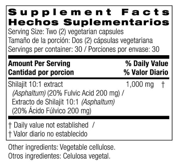 Bio Nutrition Sjilajit 500mg Veg Capsules 60ct Online