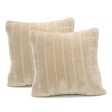 Cheer Collection 18 x 18 Flannel Throw Pillow with Striped Design - Gray by Cheer Collection Online Sale