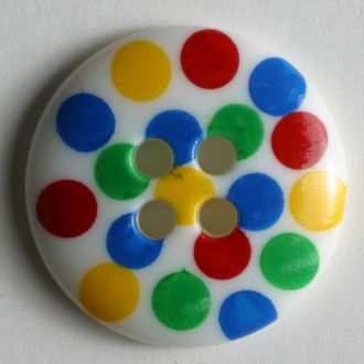 18mm 4-Hole Round Button - white multi Cheap