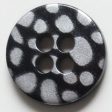 25mm 4-Hole Round Button - black Hot on Sale