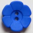 28mm 2-Hole Flower Button - bright blue For Sale