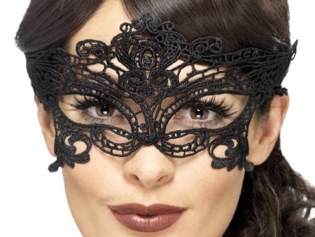 Embroidered Heart Lace Filigree Masquerade Mask For Sale