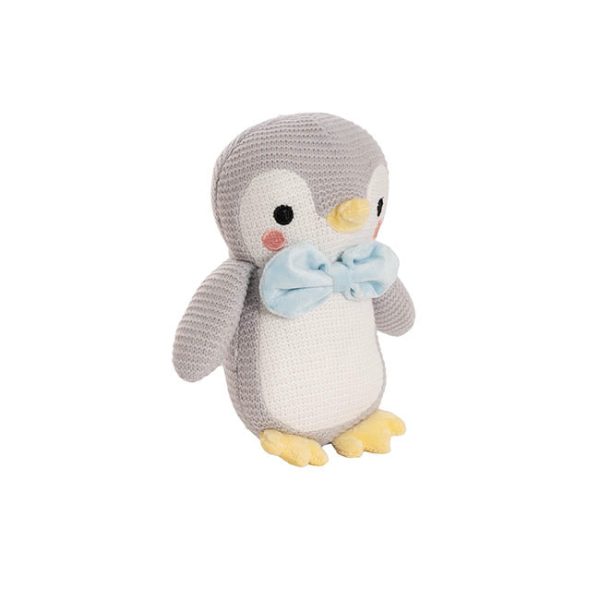 Penguin Peng Knitted Plush Soft Toy Grey Hot on Sale