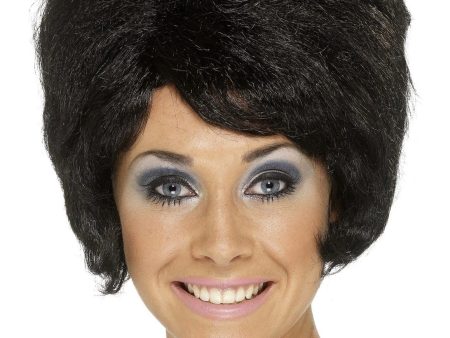 Black 60s Beehive Wig Fashion