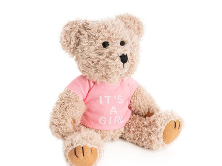 Teddy Bear Message Its a Girl Pink T Shirt (20cmHT) Discount