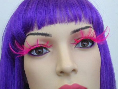 Feathers False Eyelashes Long Pink on Sale