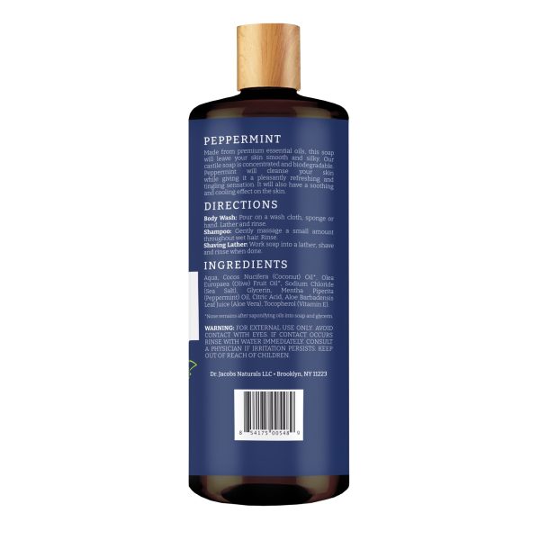 Peppermint Castile Body Wash by Dr. Jacobs Naturals Cheap