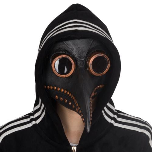 Black and Bronze Plague Doctor Latex Mask Online