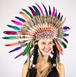 Native American Indian Rainbow Feather Headdress For Discount