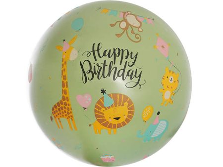 Printed Bubble Balloon 18  Happy Birthday Jungle (46cmD) Online Sale