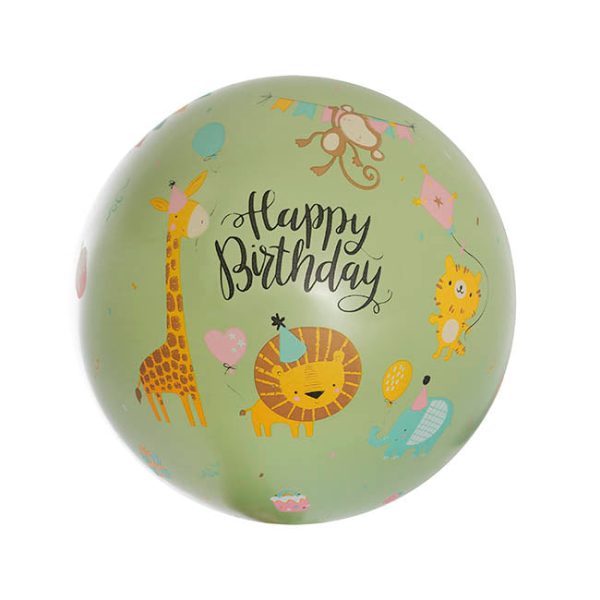 Printed Bubble Balloon 18  Happy Birthday Jungle (46cmD) Online Sale