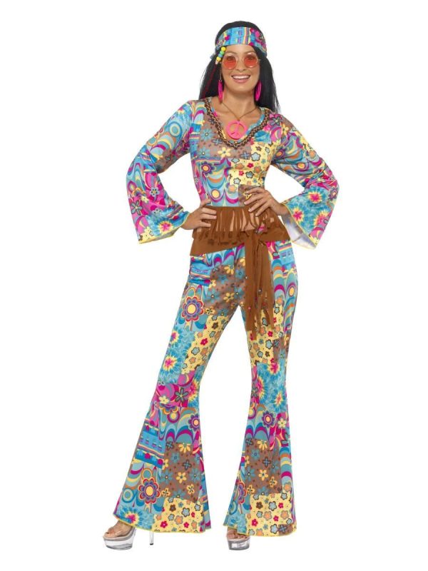 Hippy Flower Power Costume 60 s Multi-Colored Fashion