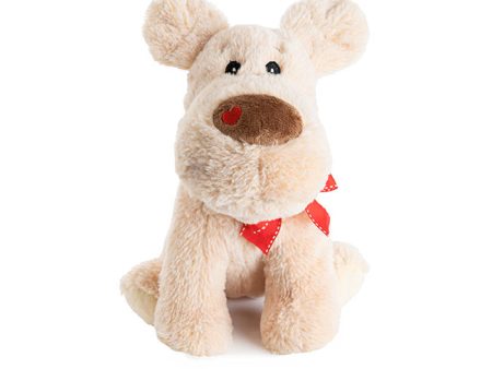 Puppy Dash Plush Toy w Heart on Nose Beige (25cmST) Fashion