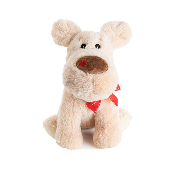 Puppy Dash Plush Toy w Heart on Nose Beige (25cmST) Fashion