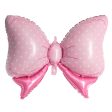 Foil Balloon Polka Dot Bow (80cmx50cmH) Pink Online now