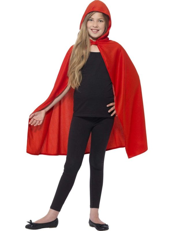 Hooded Cape Red Girls Cheap