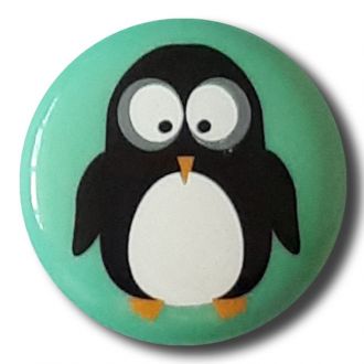 18mm Shank Penguin Button - blue-green Online