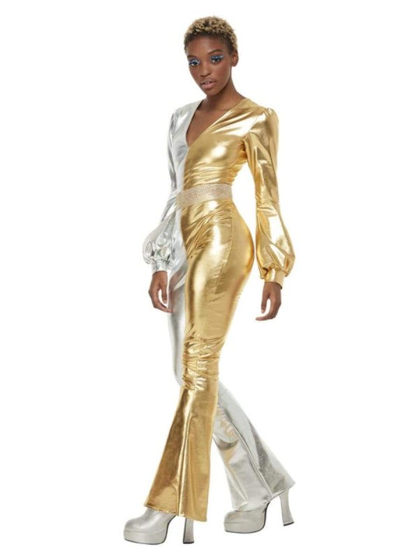 70s Super Chic Gold Silver Disco Costume Online Sale