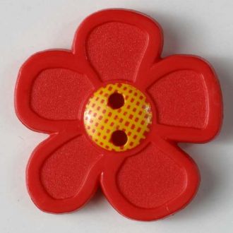 28mm 2-Hole Flower Button - red Supply