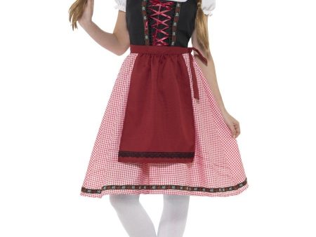 Bavarian Tavern Maid Oktoberfest Costume Red & Black For Cheap