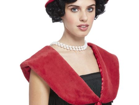 20s Deluxe Berry Red Instant Costume Kit Hat & Stole For Discount