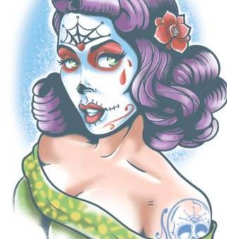 Lolita Day of the Dead Temporary Tattoo For Discount