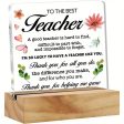 Acrylic Teacher Appreciation Plague With Wooden Stand Fashion