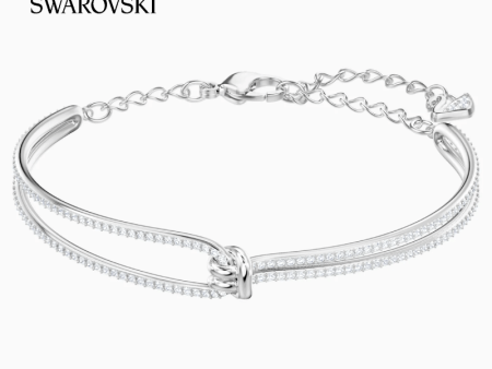 SWAROVSKI - 5368552 - LIFELONG BANGLE, WHITE, RHODIUM PLATED Online Sale