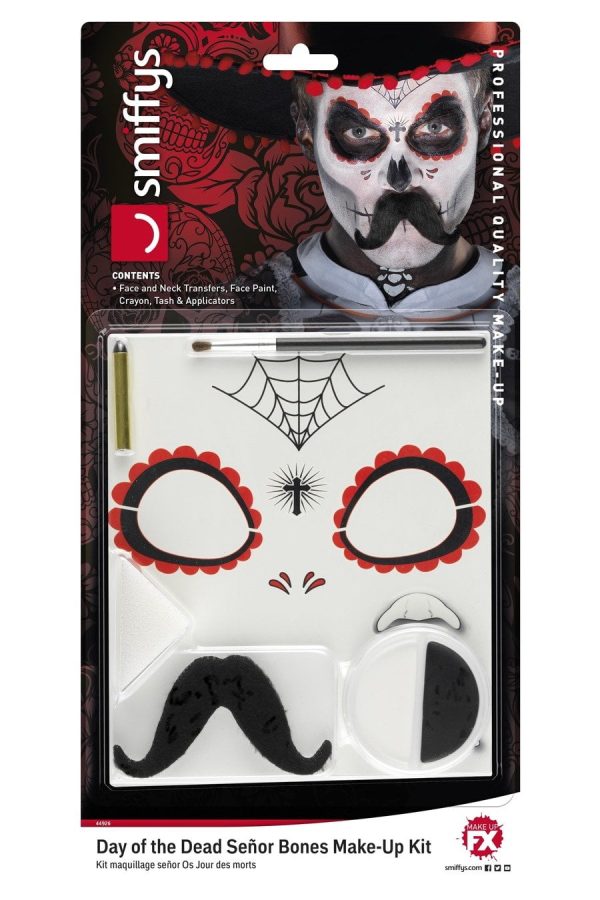 Day of the Dead Senor Bones Temporary Tattoo and Make Up Set Online Sale