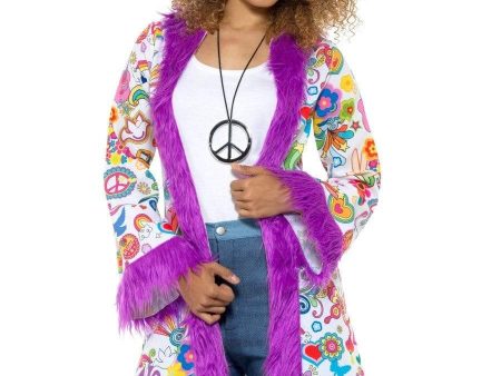 60s Groovy Hippie Coat, Multi-Coloured Online