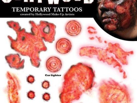 Burned Alive Fake Temporary Halloween Tattoos Gory Costume Makeup Discount