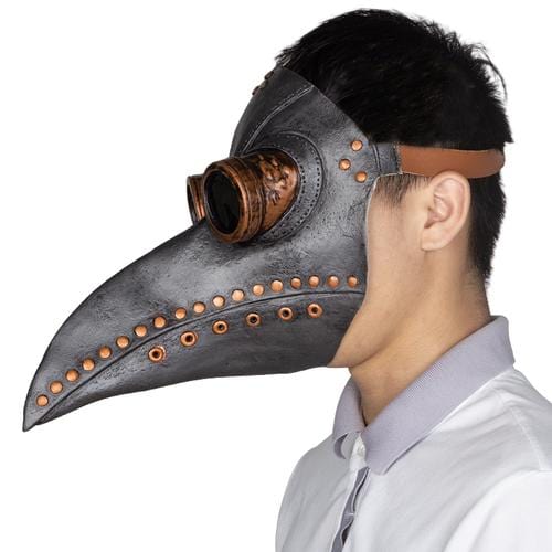 Black and Bronze Plague Doctor Latex Mask Online