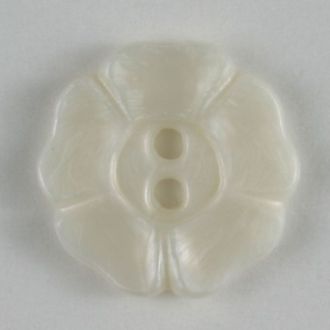 13mm 2-Hole Flower Button - white For Sale