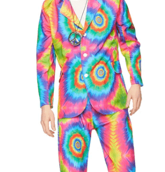 60s 70s Tie Dye Suit for Men Cheap