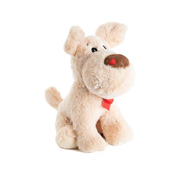 Puppy Dash Plush Toy w Heart on Nose Beige (25cmST) Fashion