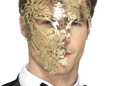 Deluxe Gold Metal Filigree Phantom Mask Discount