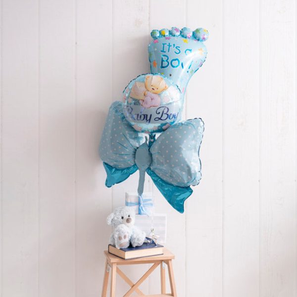 Blue Balloon Baby Boy Foot (45cmx78cmH) Blue Sale