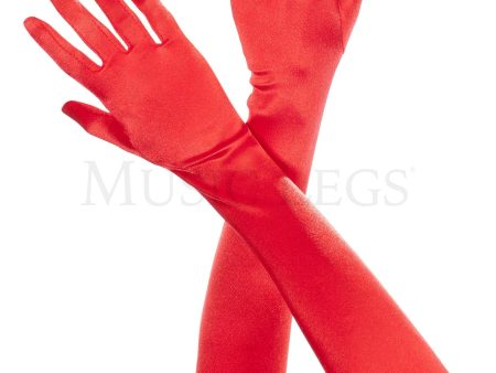 Opera Length Gloves Red For Sale