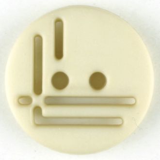 14mm 2-Hole Round Button - cream For Sale