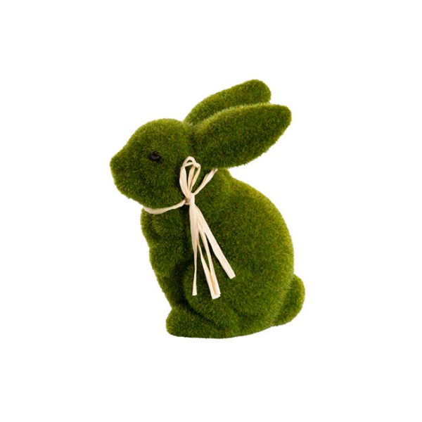 Artificial Flocked Slouching Rabbit Moss Green (23cmH) Online