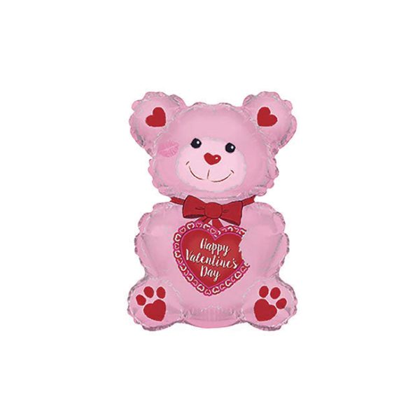 Foil Balloon Happy Valentine s Day Bear Pink (7.75 Wx12 H) on Sale