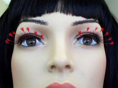 Feather Tip False Eyelashes Red Online now