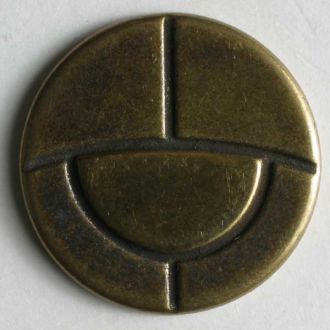 23mm Shank Round Button - antique brass For Sale