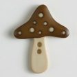 35mm 2-Hole Mushroom Button - brown For Cheap