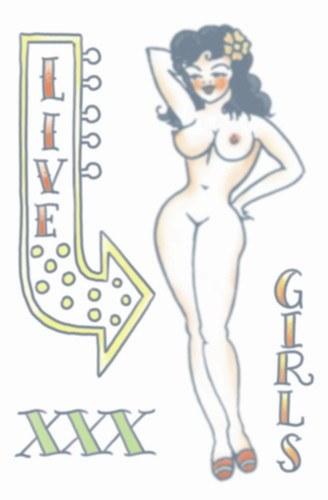 Pin Up Girl Temporary Tattoo Girlfriend Realistic Transfer For Cheap