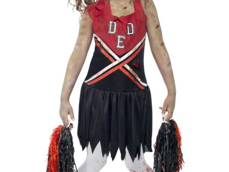 Zombie Cheerleader Costume Red & Black Girls For Sale