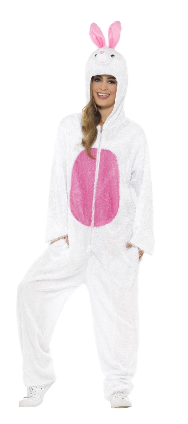 Easter Bunny Fancy Dress Adult White Rabbit Animal Costume Jumpsuit Online Hot Sale