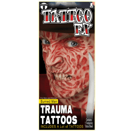 Freddy Torched Halloween FX Tattoo Transfer Hot on Sale