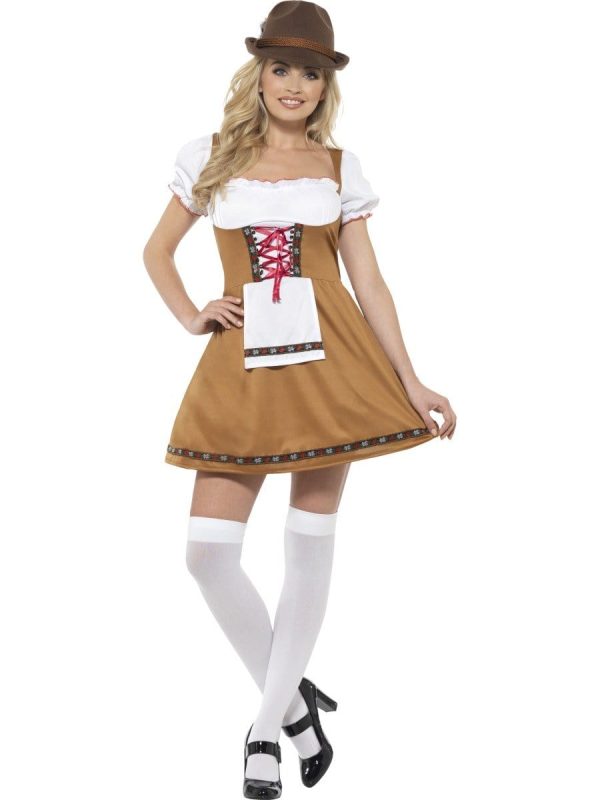 Bavarian Beer Maid Oktoberfest Costume Brown Hot on Sale